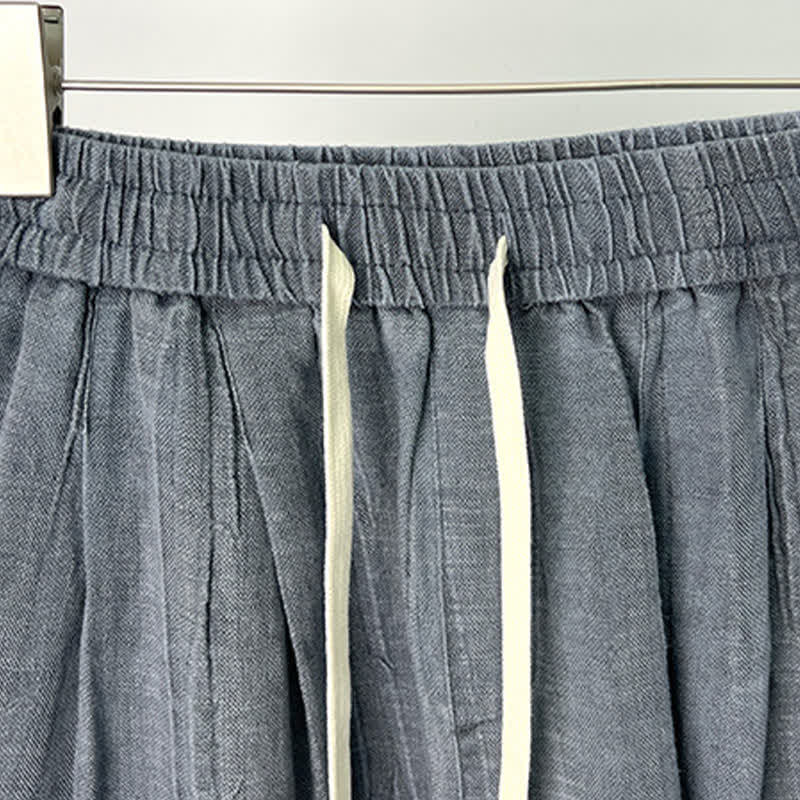 Nimara Ritual Summer Casual Drawstring Solid Elastic Waist Men's Shorts With Pockets