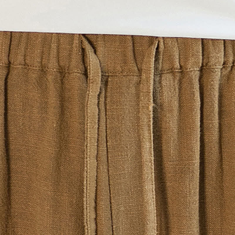 Nimara Ritual Spring Summer Casual Minimalist Drawstring Solid Long Pants Men's Straight Leg Pants With Pockets