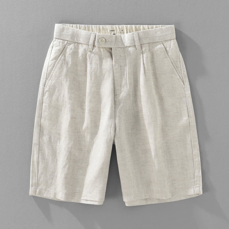 Nimara Ritual Summer Casual Minimalist Button-Up Zipper Solid Men's Shorts With Pockets