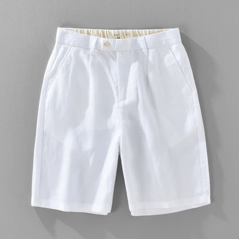 Nimara Ritual Summer Casual Minimalist Button-Up Zipper Solid Men's Shorts With Pockets