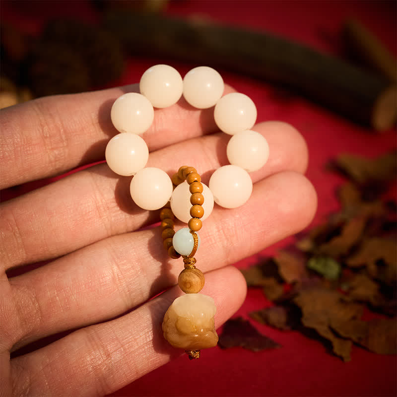 Nimara Ritual Vajra Seed Charcoal-Grilled Bodhi Lion Pendant Strength Tactile Meditation Beads Decorations