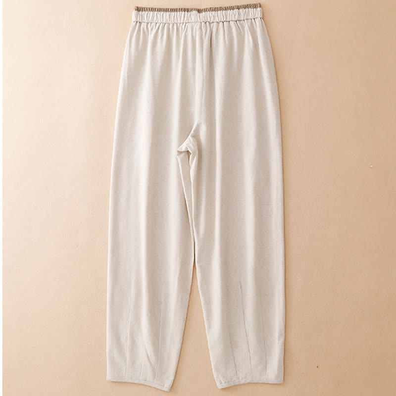 Nimara Ritual Summer Casual Minimalist Drawstring Solid Cropped Pants Women's Tapered Pants With Pocket