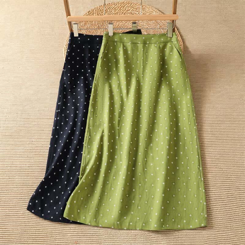 Nimara Ritual Summer Casual Vintage Polka Dot Women's Skirts With Pockets