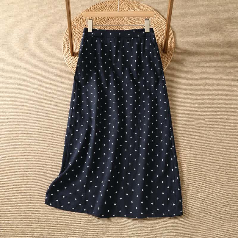 Nimara Ritual Summer Casual Vintage Polka Dot Women's Skirts With Pockets