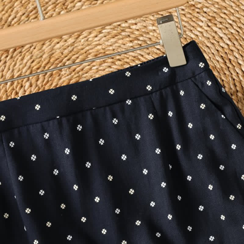 Nimara Ritual Summer Casual Vintage Polka Dot Women's Skirts With Pockets