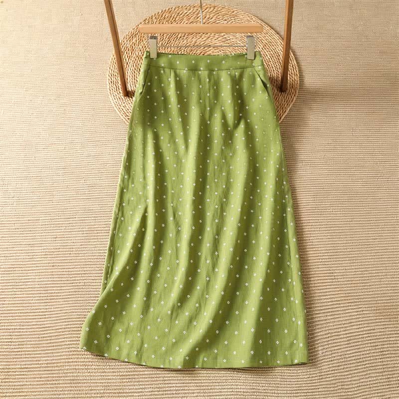 Nimara Ritual Summer Casual Vintage Polka Dot Women's Skirts With Pockets