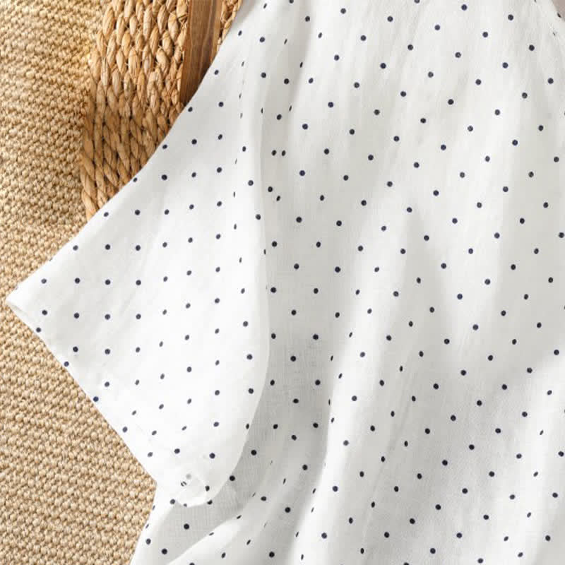 Nimara Ritual Summer Casual Polka Dot Ruffled Hem Women's Short Sleeve T-Shirts