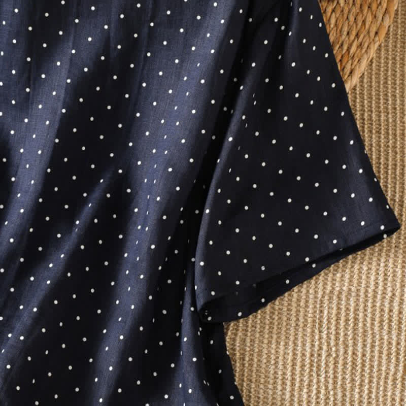 Nimara Ritual Summer Casual Polka Dot Ruffled Hem Women's Short Sleeve T-Shirts