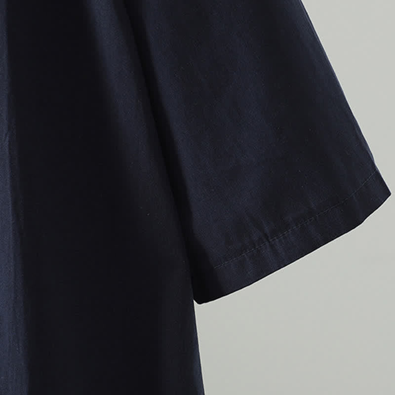 Nimara Ritual Summer Casual Minimalist Solid Ruffle Hem Women's Short Sleeve Dress