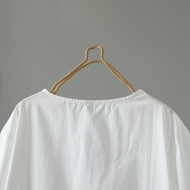 Nimara Ritual Summer Casual Minimalist Solid Ruffle Hem Women's Short Sleeve Dress