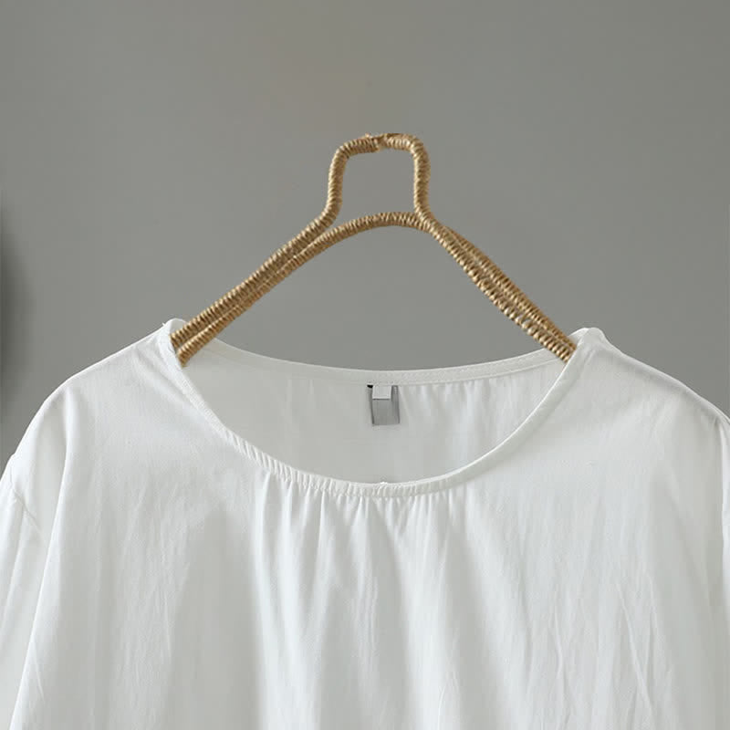 Nimara Ritual Summer Casual Minimalist Solid Ruffle Hem Women's Short Sleeve Dress