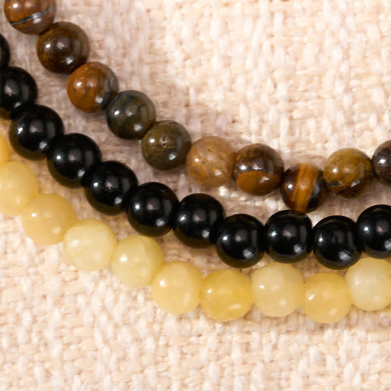 Nimara Ritual 3pcs "Manifest Living Abundance" Topaz Clarity Bracelet Includes Gift Message Card