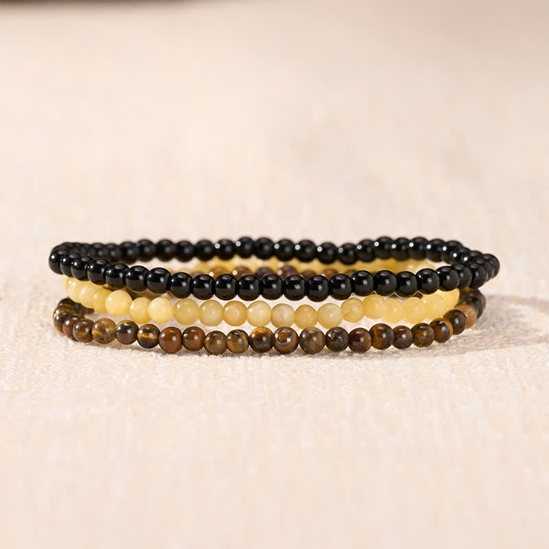 Nimara Ritual 3pcs "Manifest Living Abundance" Topaz Clarity Bracelet Includes Gift Message Card
