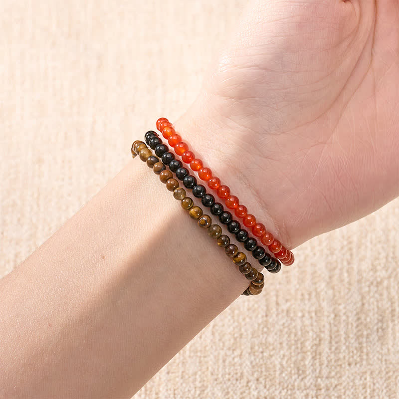 Nimara Ritual 3pcs "Ignite Your Vital Current" Red Agate Purification Bracelet Includes Gift Message Card