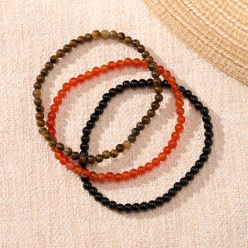 Nimara Ritual 3pcs "Ignite Your Vital Current" Red Agate Purification Bracelet Includes Gift Message Card