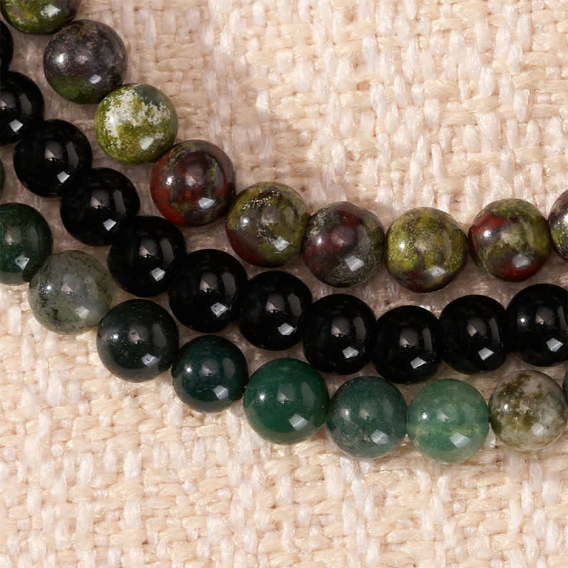 Nimara Ritual 3pcs "Reclaim Your Vital Energy" Indian Agate Transformation Bracelet Includes Gift Message Card
