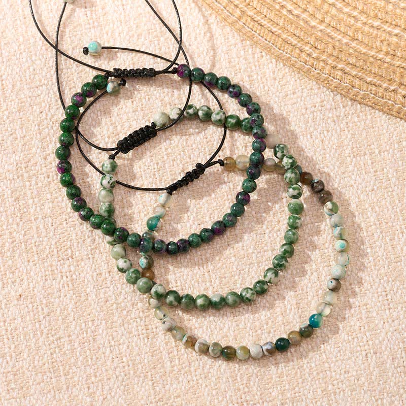 Nimara Ritual 3pcs "Purify Your Everyday Aura" Fire Agate Balance Bracelet Includes Gift Message Card