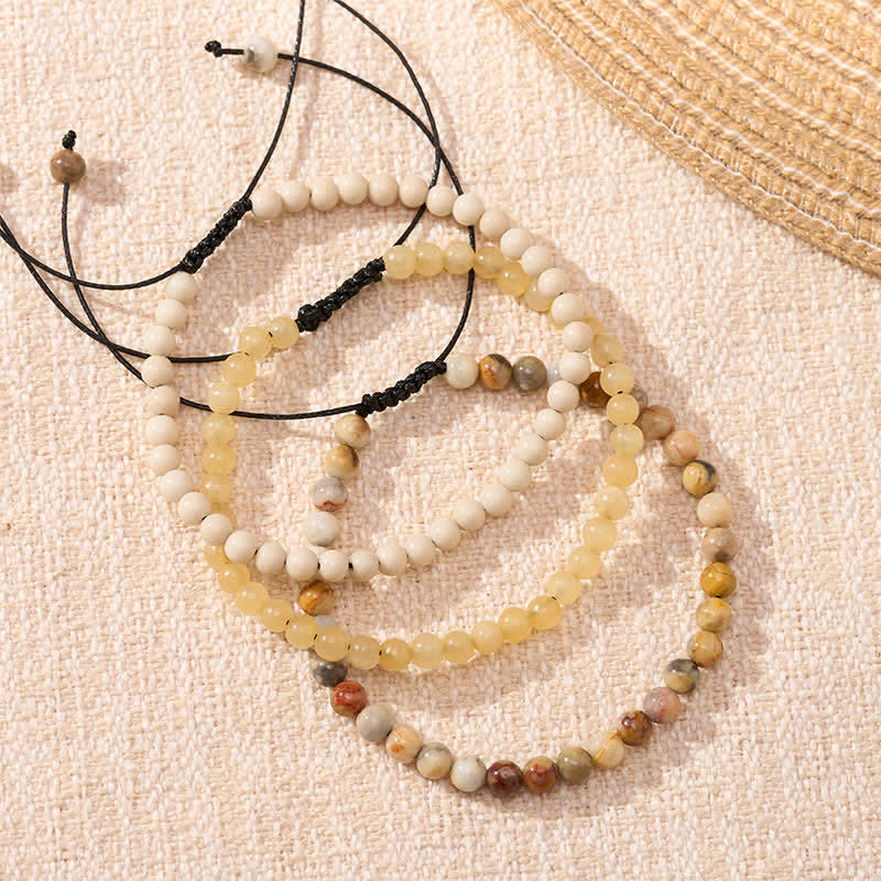 Nimara Ritual 3pcs "Return to Stillness" White Fossil Grounding Bracelet Includes Gift Message Card