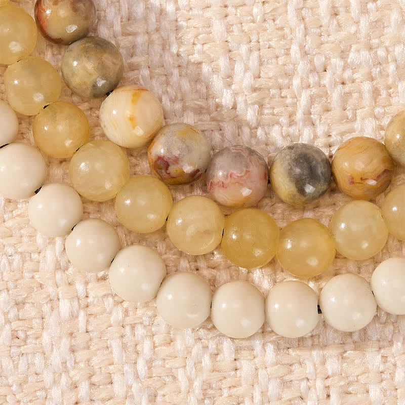 Nimara Ritual 3pcs "Return to Stillness" White Fossil Grounding Bracelet Includes Gift Message Card