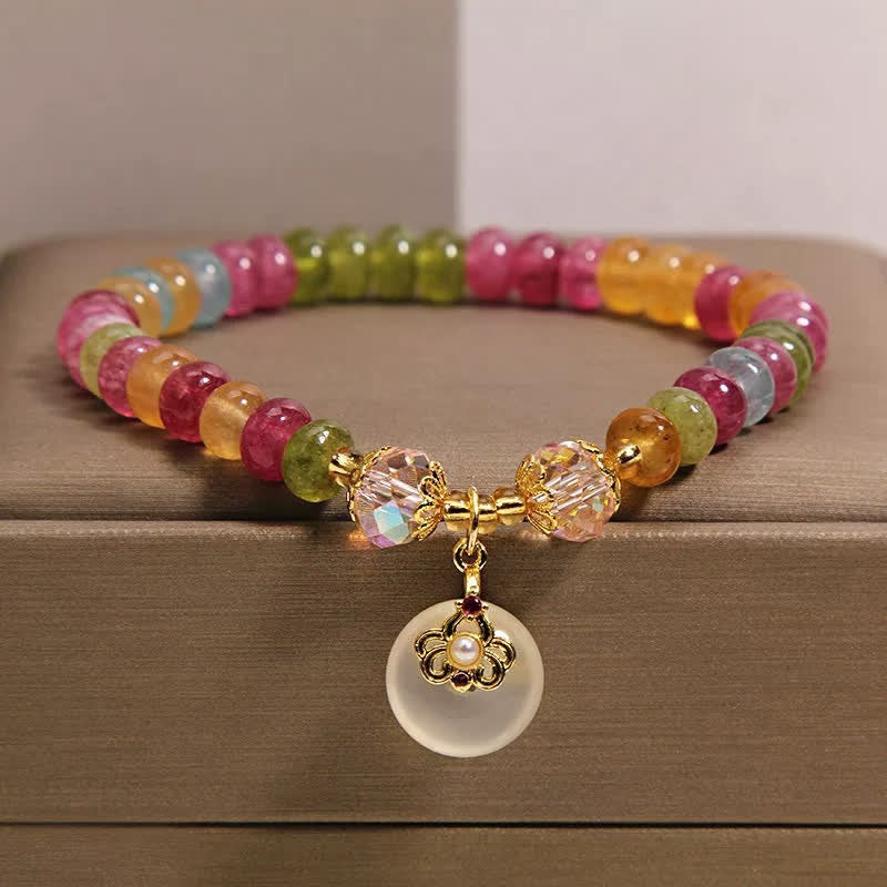 Nimara Ritual Natural Multicolor Tourmaline Chalcedony Wisdom Bracelet