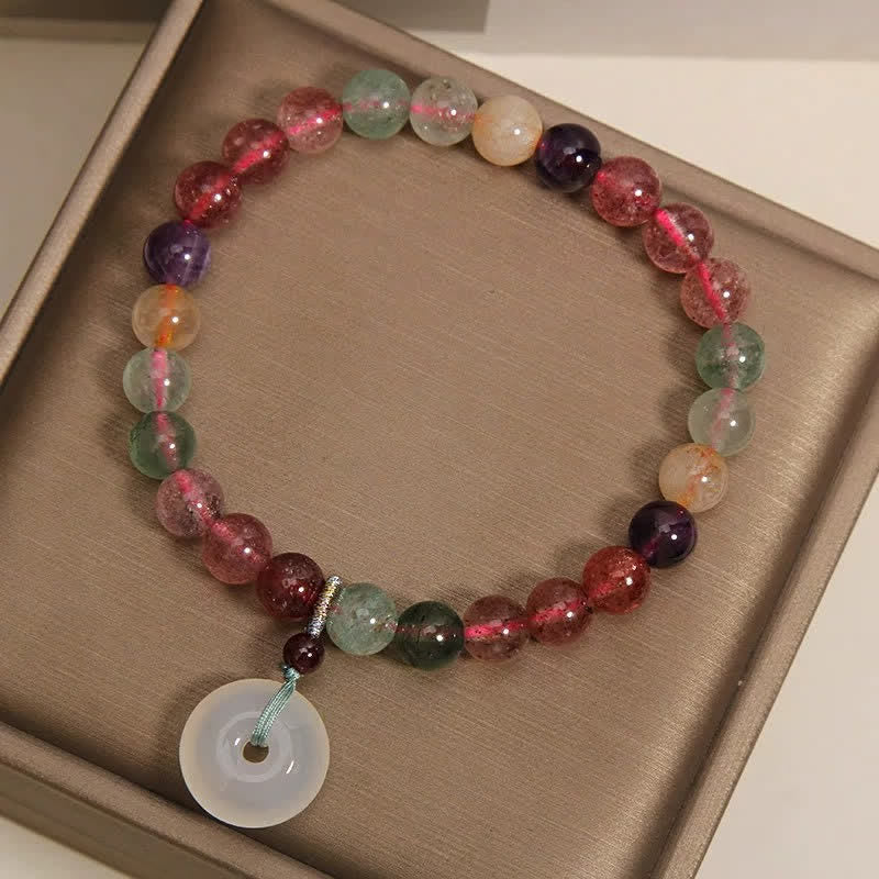 Nimara Ritual Strawberry Quartz Chalcedony Peace Buckle Love Bracelet