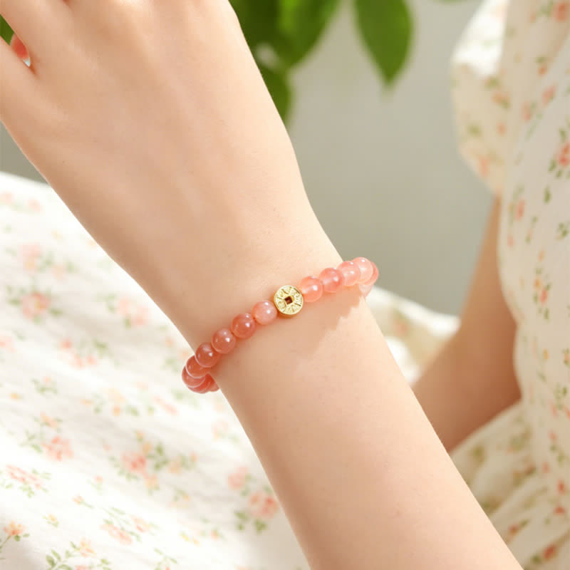 Nimara Ritual Tiger Eye Natural Stone Fu Character Copper Coins Happiness Bracelet