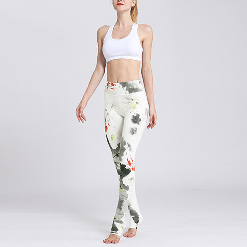 Nimara Ritual Lotus Flower Print Design Pants Sports Fitness Yoga Leggings Women's Yoga Pants