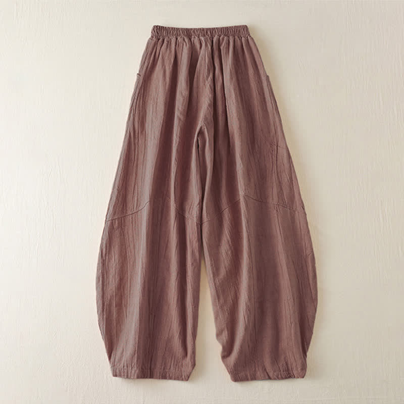 Nimara Ritual Casual Loose Straight Leg 7-8 Length Cropped Pants Women's Harem Pants With Pockets