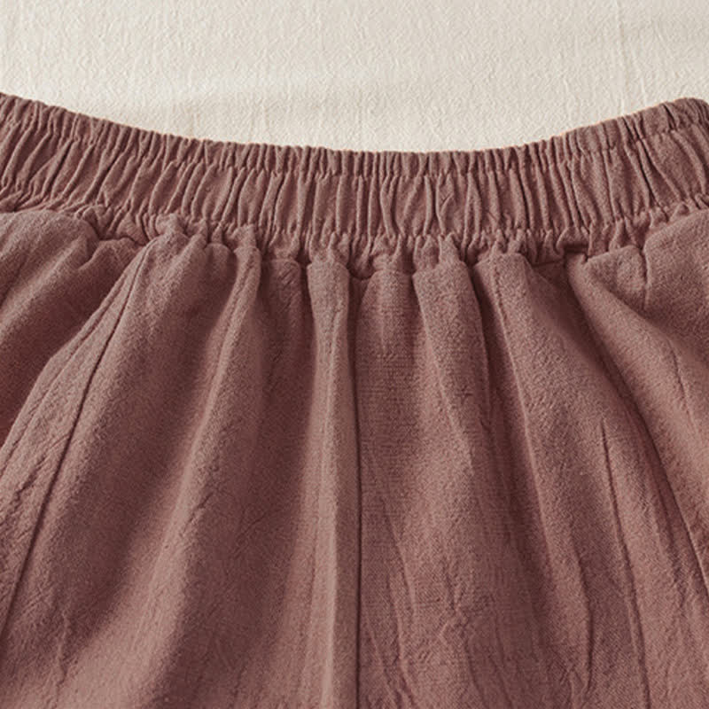 Nimara Ritual Casual Loose Straight Leg 7-8 Length Cropped Pants Women's Harem Pants With Pockets