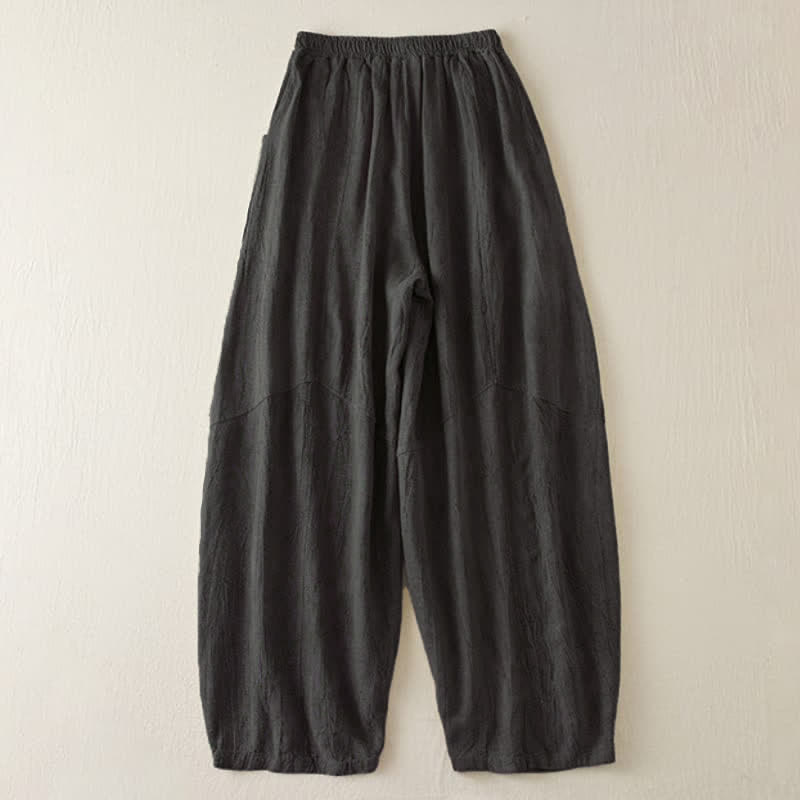 Nimara Ritual Casual Loose Straight Leg 7-8 Length Cropped Pants Women's Harem Pants With Pockets