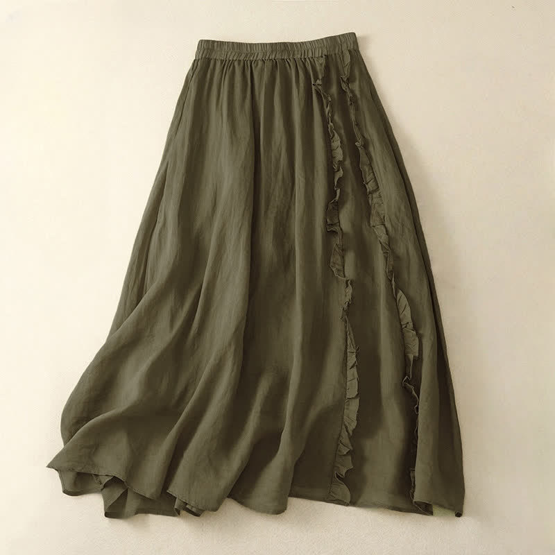 Nimara Ritual Summer Plain Ruffle Design Women's Skirt