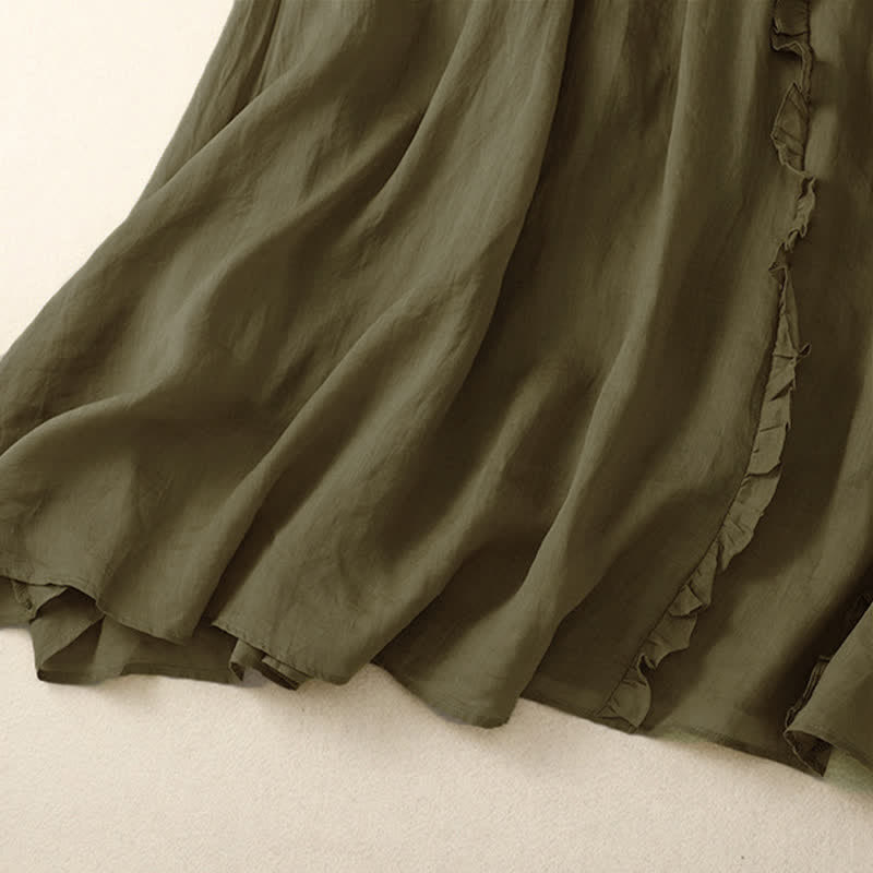 Nimara Ritual Summer Plain Ruffle Design Women's Skirt