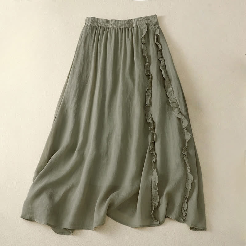 Nimara Ritual Summer Plain Ruffle Design Women's Skirt