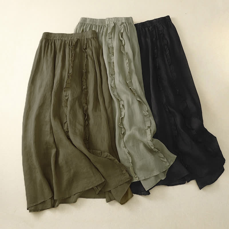 Nimara Ritual Summer Plain Ruffle Design Women's Skirt