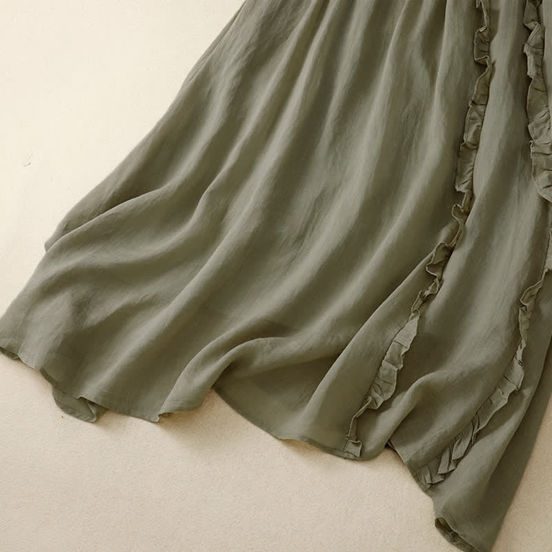 Nimara Ritual Summer Plain Ruffle Design Women's Skirt