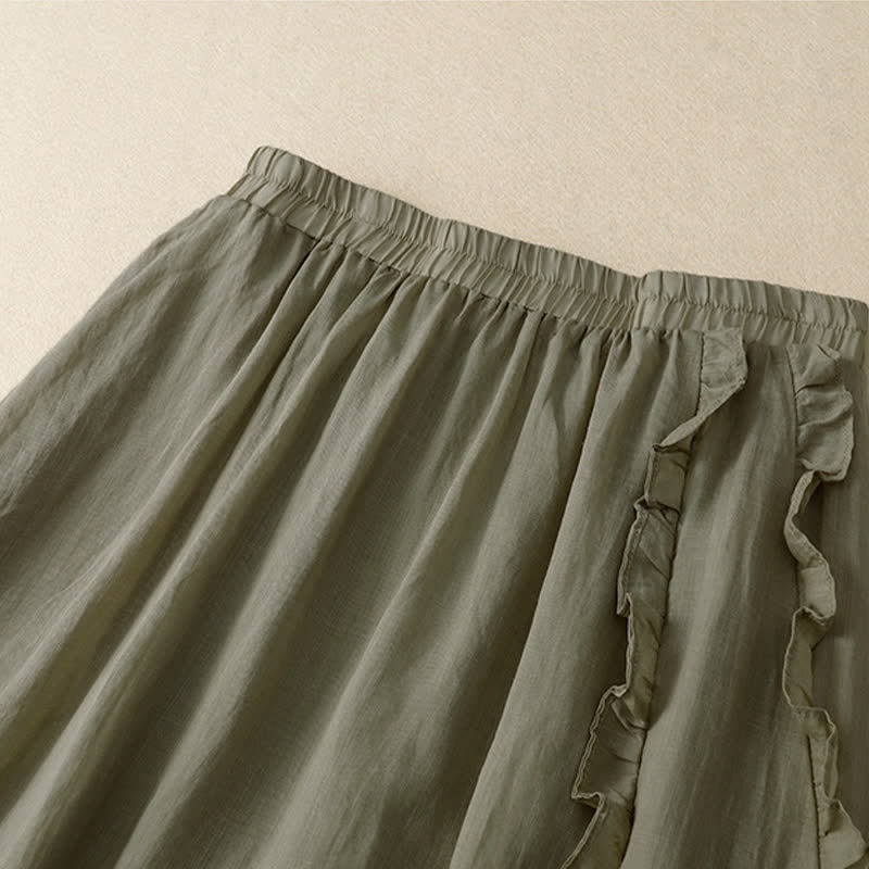 Nimara Ritual Summer Plain Ruffle Design Women's Skirt