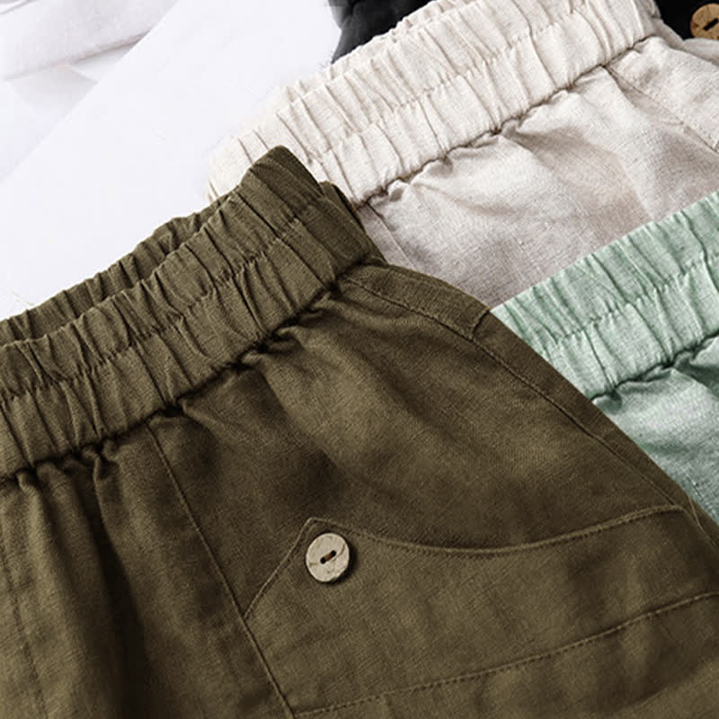 Nimara Ritual Summer Casual Buttons Plain Women's Shorts With Pockets