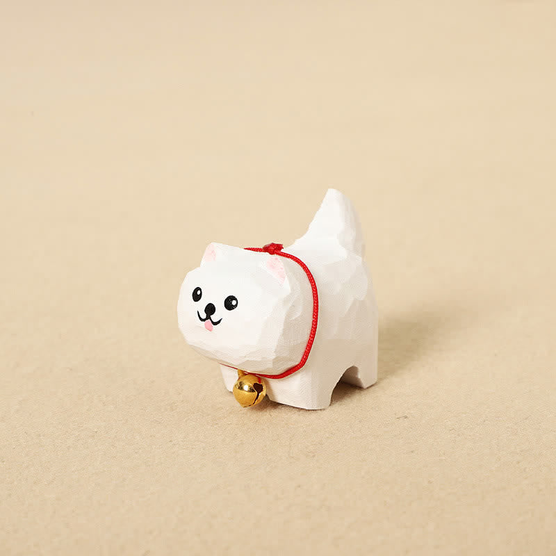 Nimara Ritual Hand Carved Natural Wood Cute Dog Keychain Cute Animal Decor