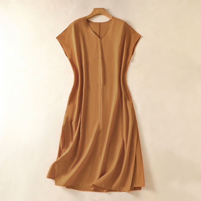 Nimara Ritual Summer Elegant Minimalist Solid Women's Summer Sleeveless Dress With Pocket