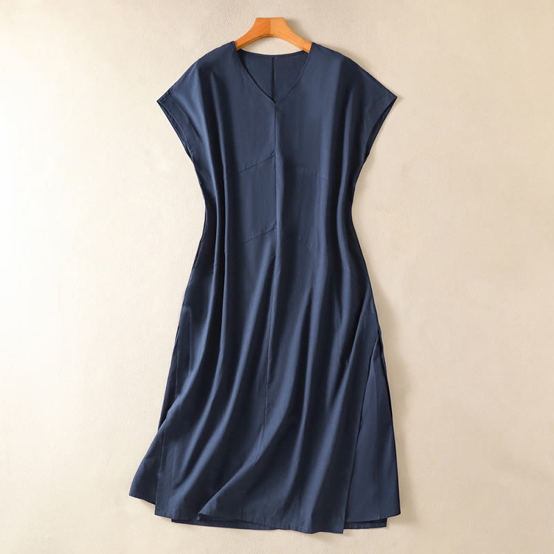 Nimara Ritual Summer Elegant Minimalist Solid Women's Summer Sleeveless Dress With Pocket