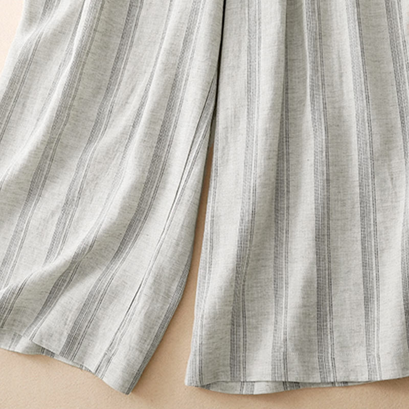 Nimara Ritual Summer Casual Minimalist Drawstring Striped Long Pants Women's Wide Leg Pants With Pocket