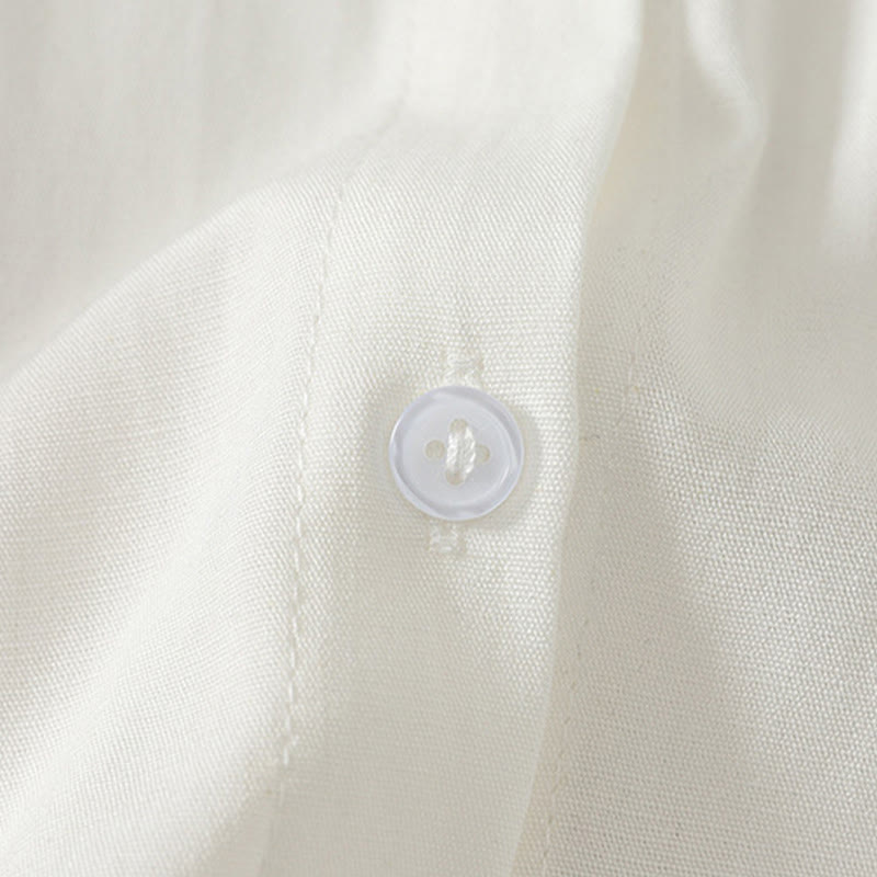 Nimara Ritual Summer Casual Minimalist Button-Up Solid Women's Short Sleeve Shirts