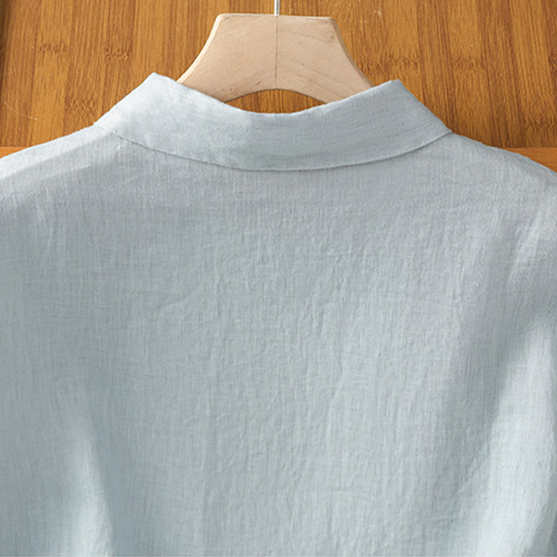 Nimara Ritual Summer Plain Color Button Short Sleeve Women's Shirt
