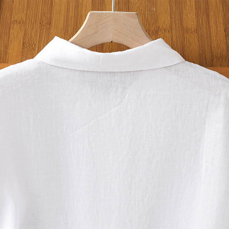 Nimara Ritual Summer Plain Color Button Short Sleeve Women's Shirt