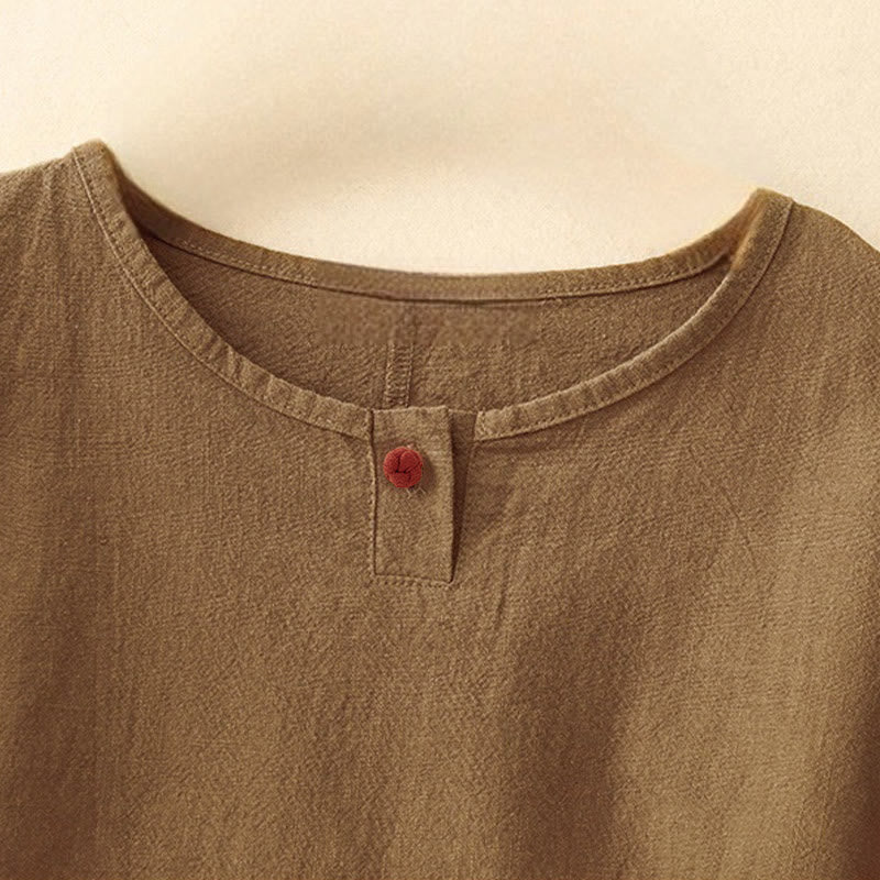 Nimara Ritual Casual Plain Women's Crew Neck Design Loose Half Sleeve T-shirt