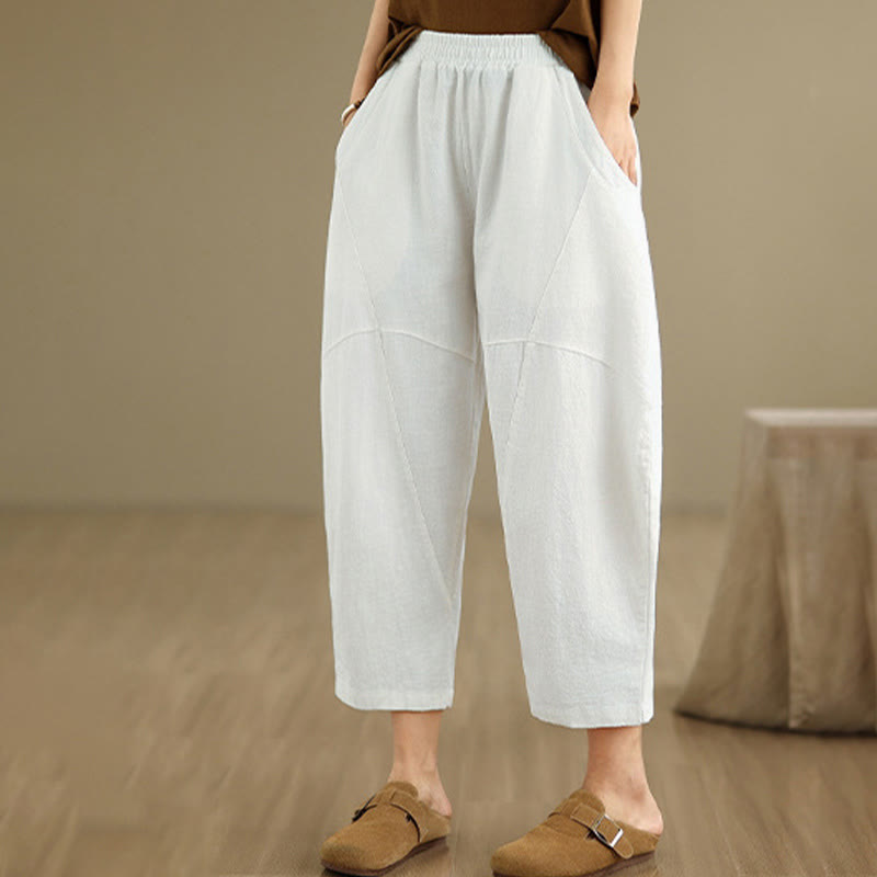 Nimara Ritual Spring 7-8 Length Solid Color Women's Harem Pants With Pockets