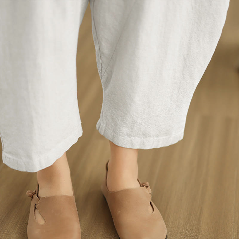 Nimara Ritual Spring 7-8 Length Solid Color Women's Harem Pants With Pockets