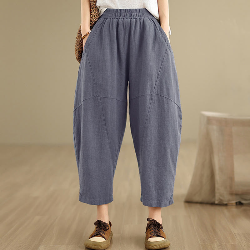 Nimara Ritual Spring 7-8 Length Solid Color Women's Harem Pants With Pockets