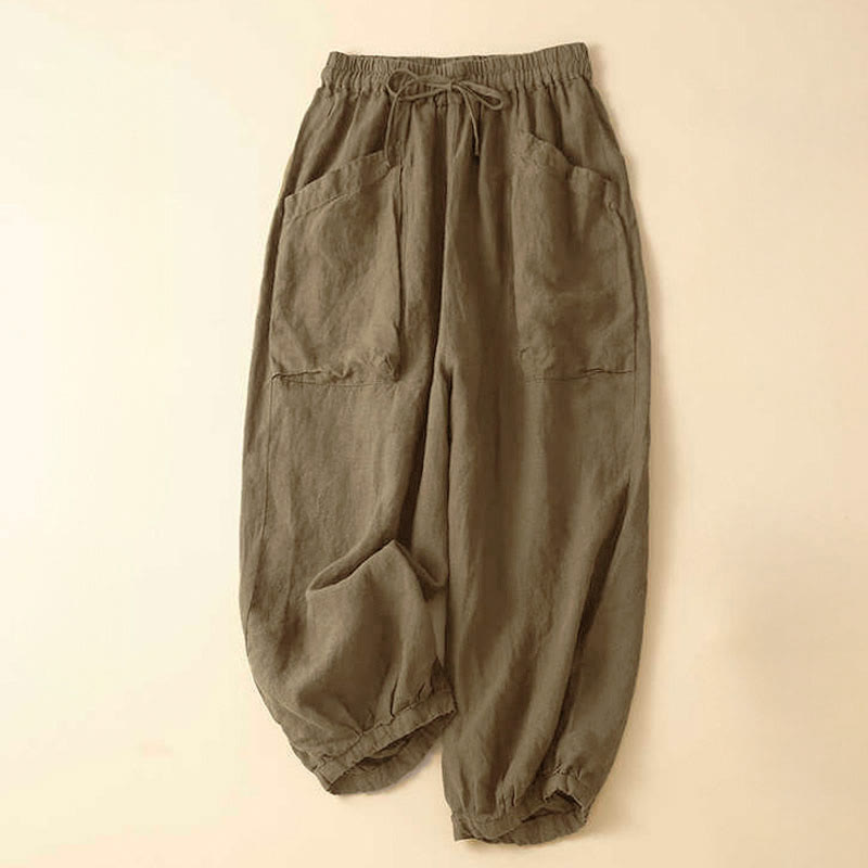 Nimara Ritual Commute Women's Plain Harem Capri Pants With Pockets
