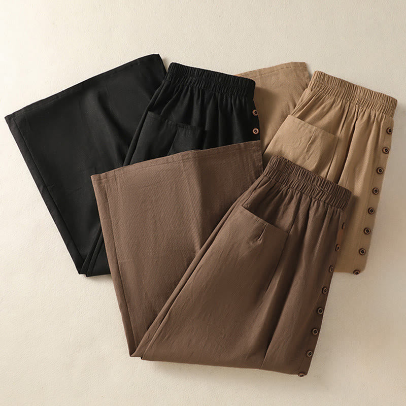 Nimara Ritual Summer Casual Boho Button-Up Solid Women's Skirts With Pockets